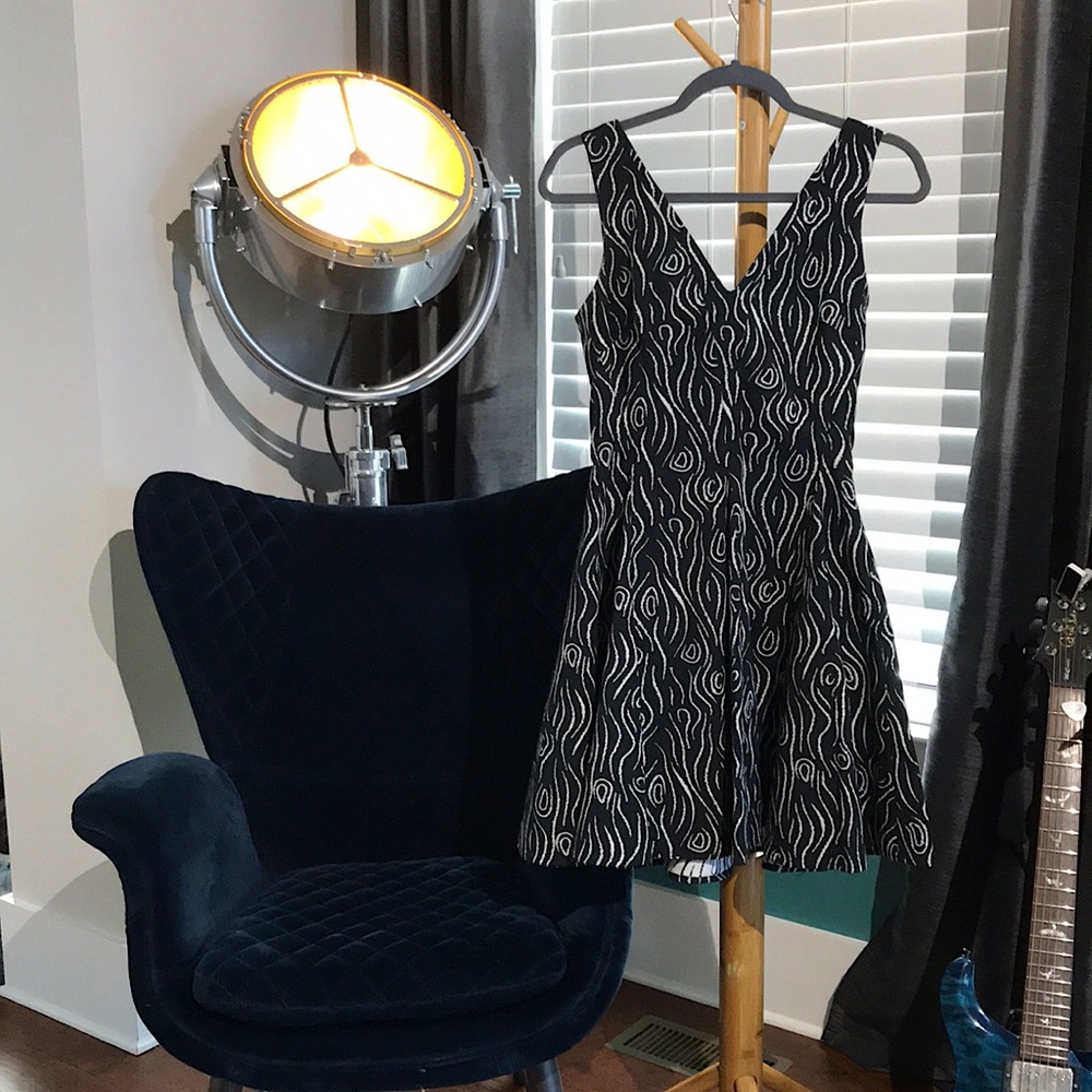 Open Ceremony Jacquard V-Neck Fit and Flare Dress